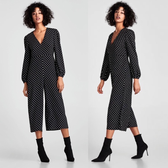 polka dot jumpsuit long sleeve